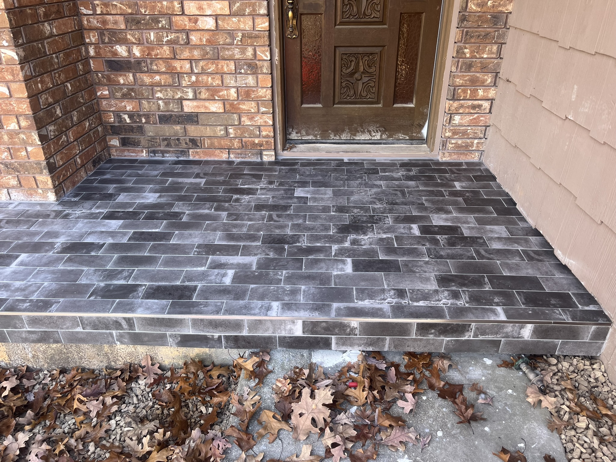 Outdoor patio tile installation in Northwest Arkansas